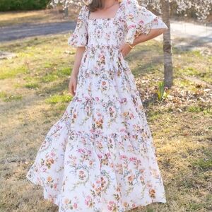 Needle & Thread Garland floral smocked gown UK8/US4